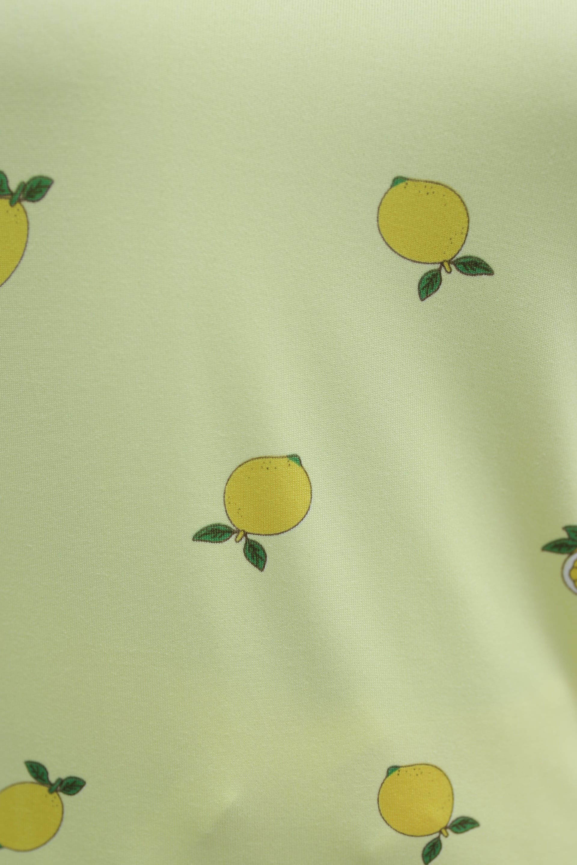 Lemon Print Crew Neck Short Sleeve Cotton Pyjama Set - Yellow - Podyumplus - by Peralane - photo 5
