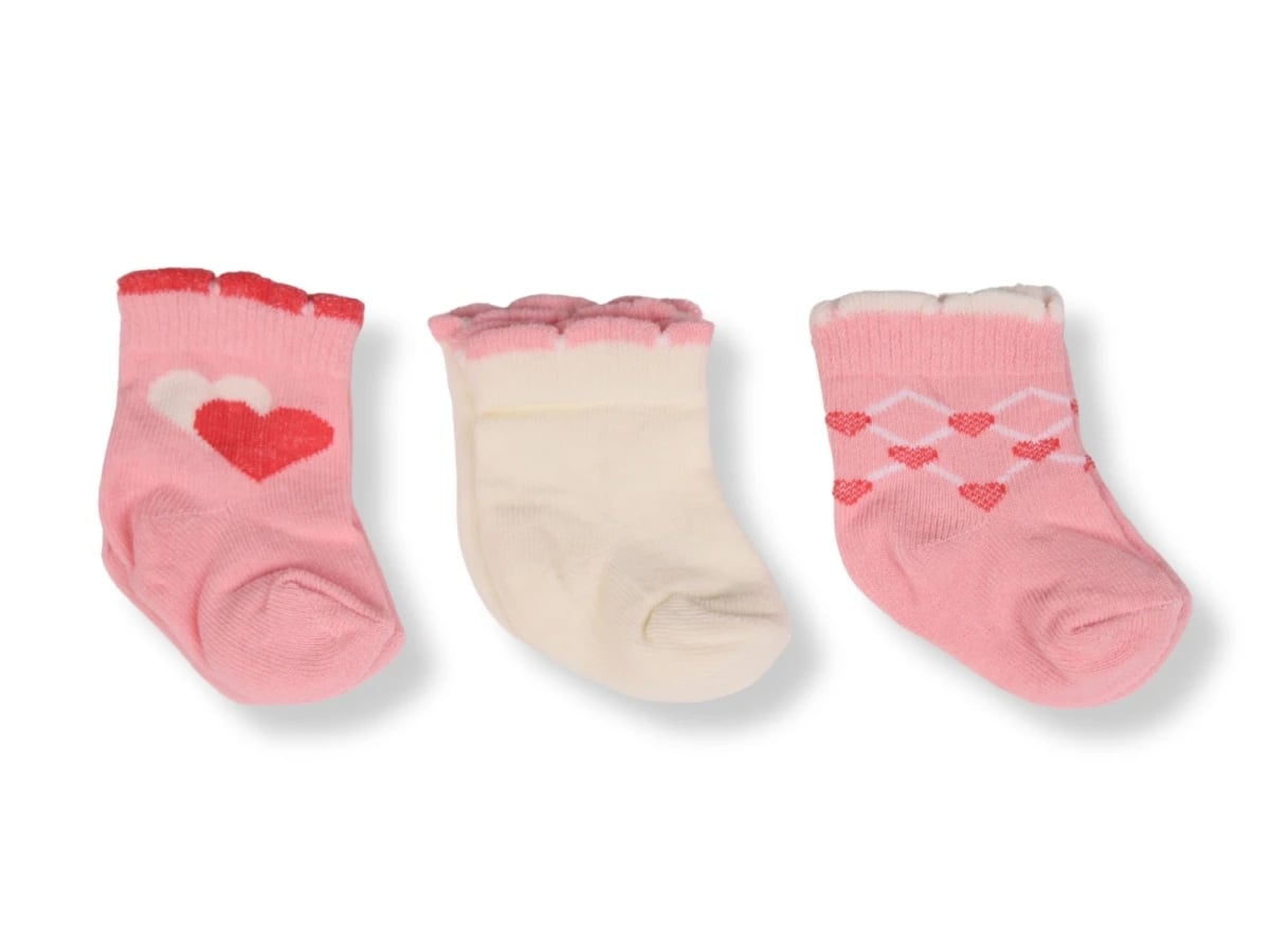 Patterned Baby Girl Socks with Ruffle Trim (Pack of 4) - Findik Bebe - by Peralane