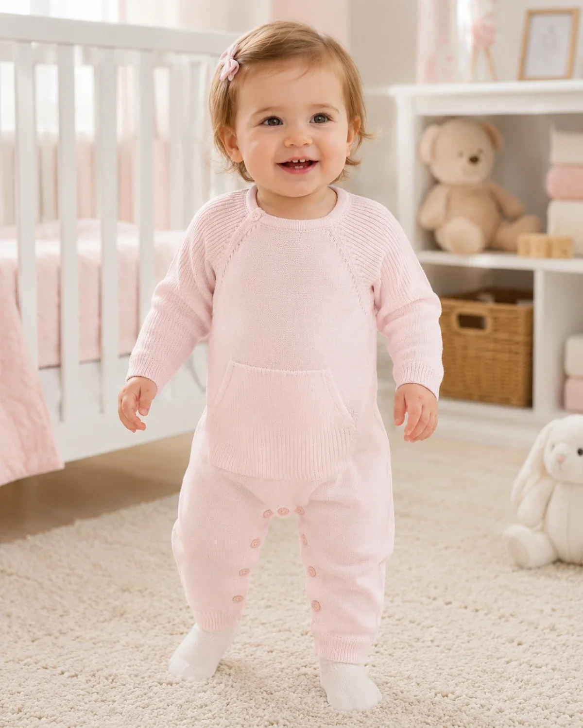 Knitted Baby Romper (Pack of 3) - Dusty Pink - Has Bereket - by Peralane