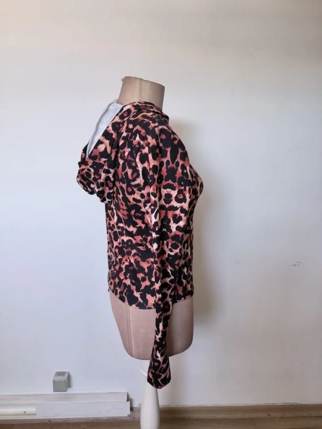 Women's Long Sleeve Hooded Full Zip Leopard Print Brushed Sweatshirt Jacket - Janes - by Peralane - photo 6