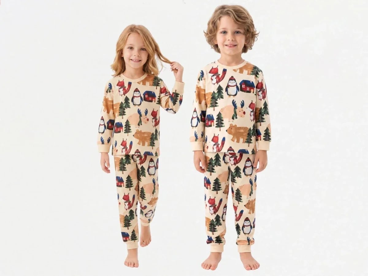Christmas Patterned Interlock Unisex Pyjama Set - Isobel - by Peralane