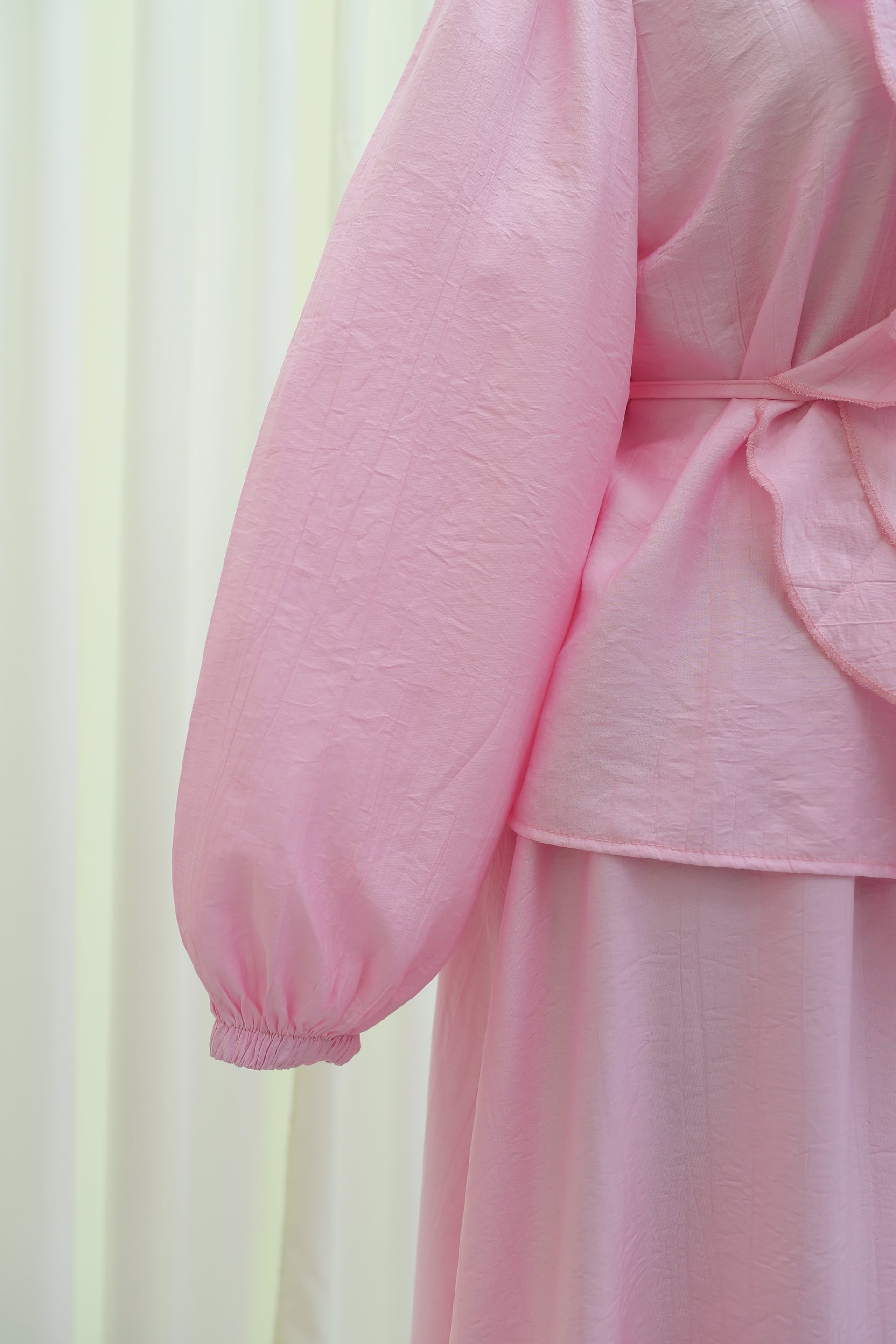 Women's Pink Ruffled Front Tie Waist Skirt Set with Blouse - Podyumplus - by Peralane - photo 7