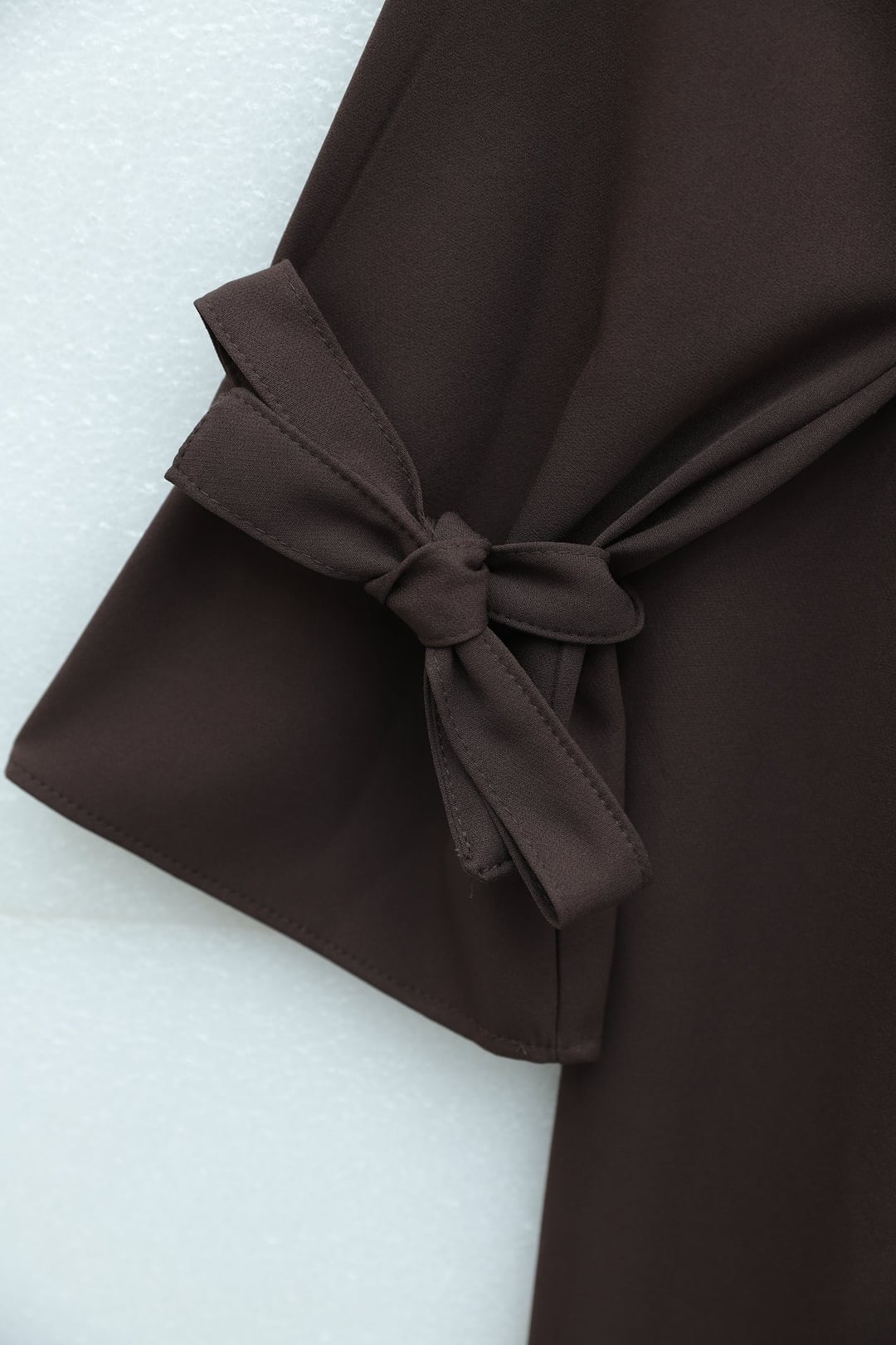Long Sleeve Tie Detail Maxi Dress - Brown - Podyumplus - by Peralane - photo 5