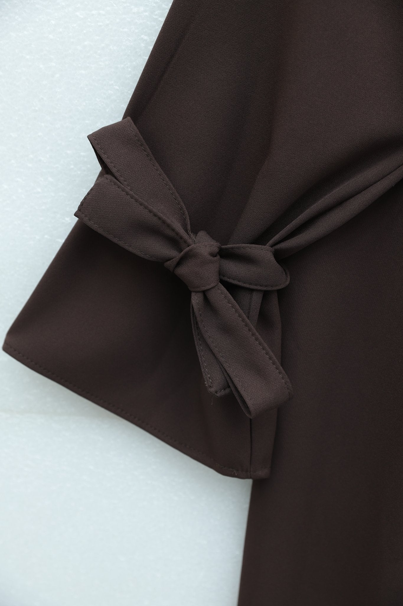 Long Sleeve Tie Detail Maxi Dress - Brown - Podyumplus - by Peralane - photo 5