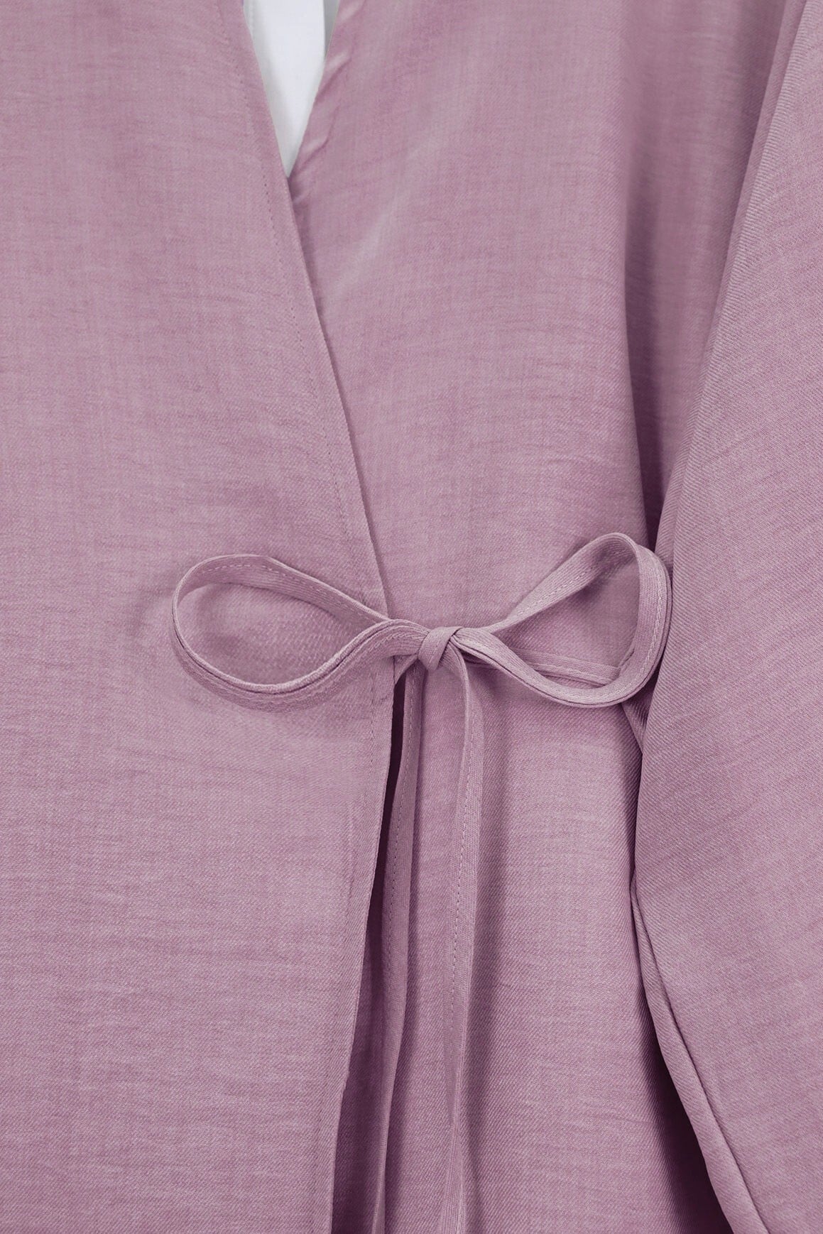 Front-Tie Kimono Set with Wide-Leg Trousers - Dusty Rose - Podyumplus - by Peralane - photo 7