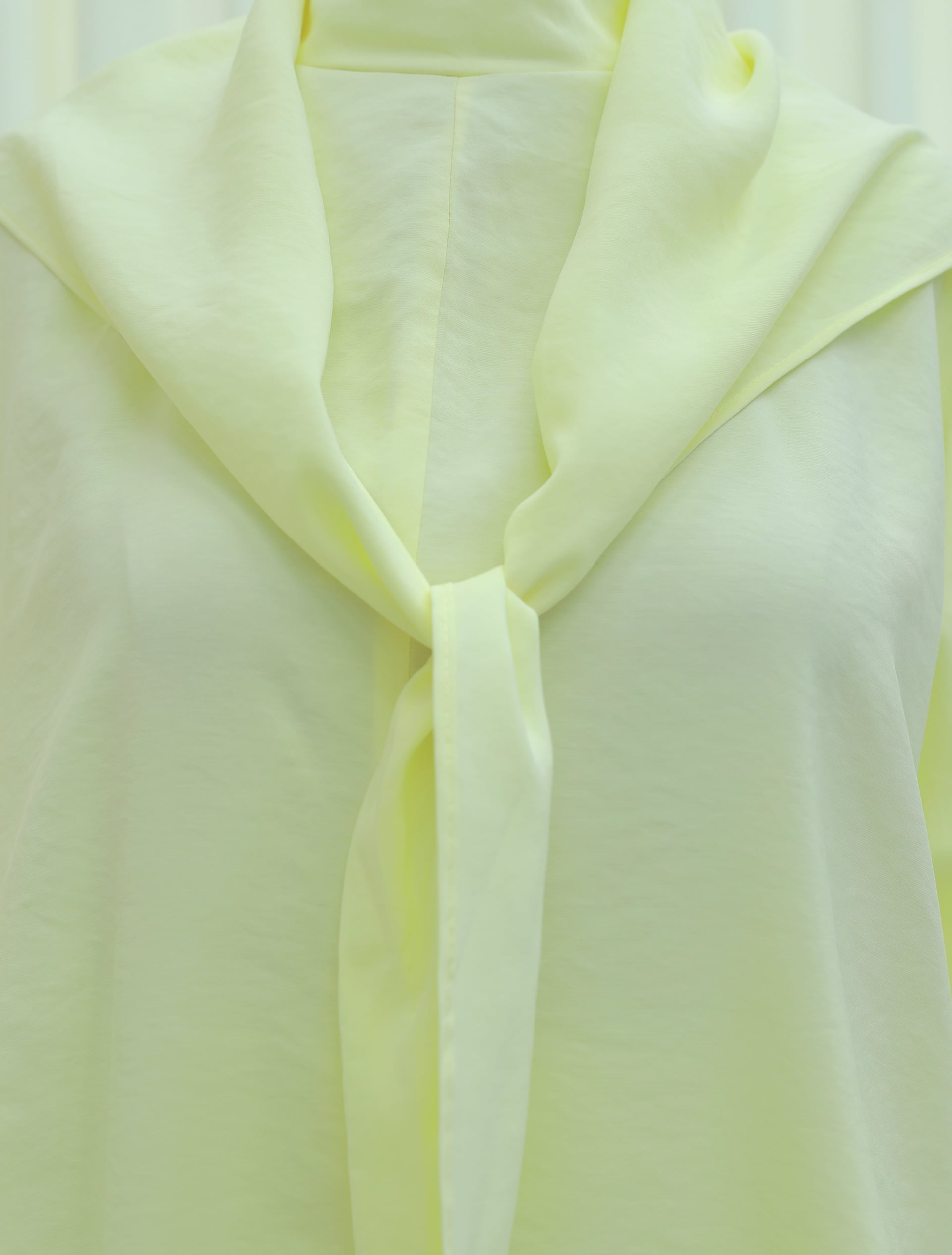 Pale Yellow Modal Two-Piece Set with Scarf Detail and Deep Slit Pants with Pockets - Podyumplus - by Peralane - photo 7
