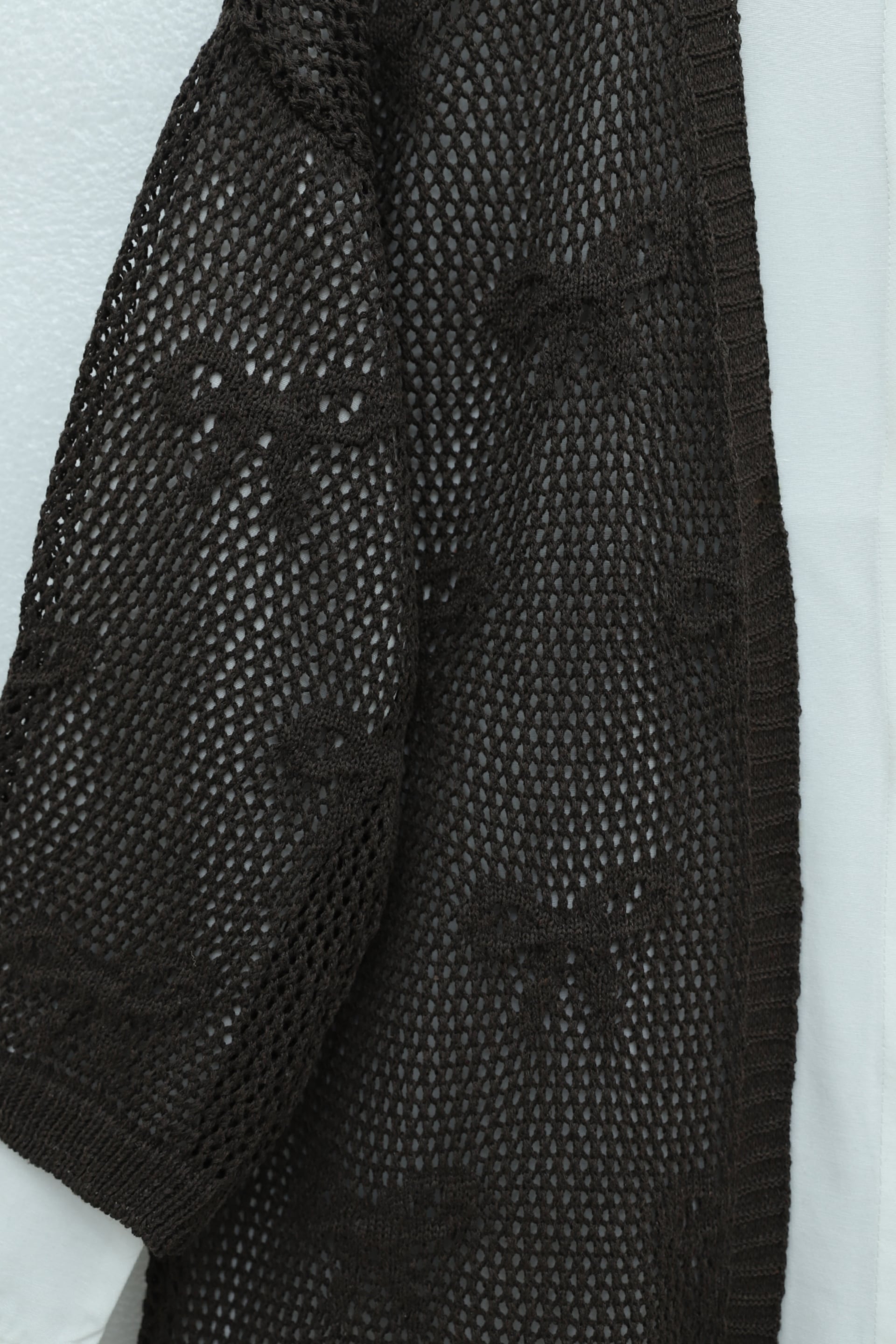 Bow Pattern Mesh Knit Cardigan - Dark Brown - Podyumplus - by Peralane - photo 6