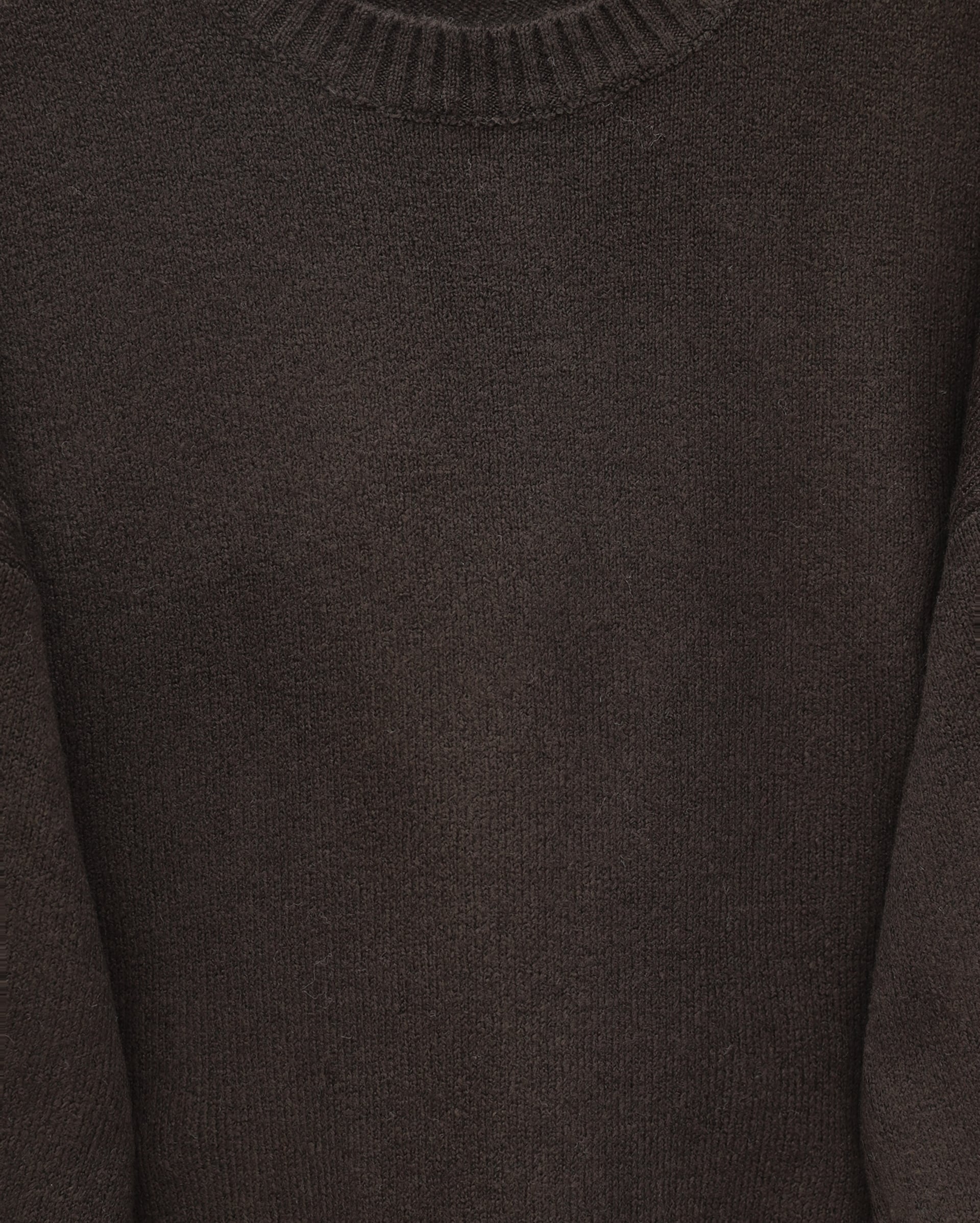 Round Neck Relaxed Fit Knit Sweater - Dark Brown - Podyumplus - by Peralane - photo 5