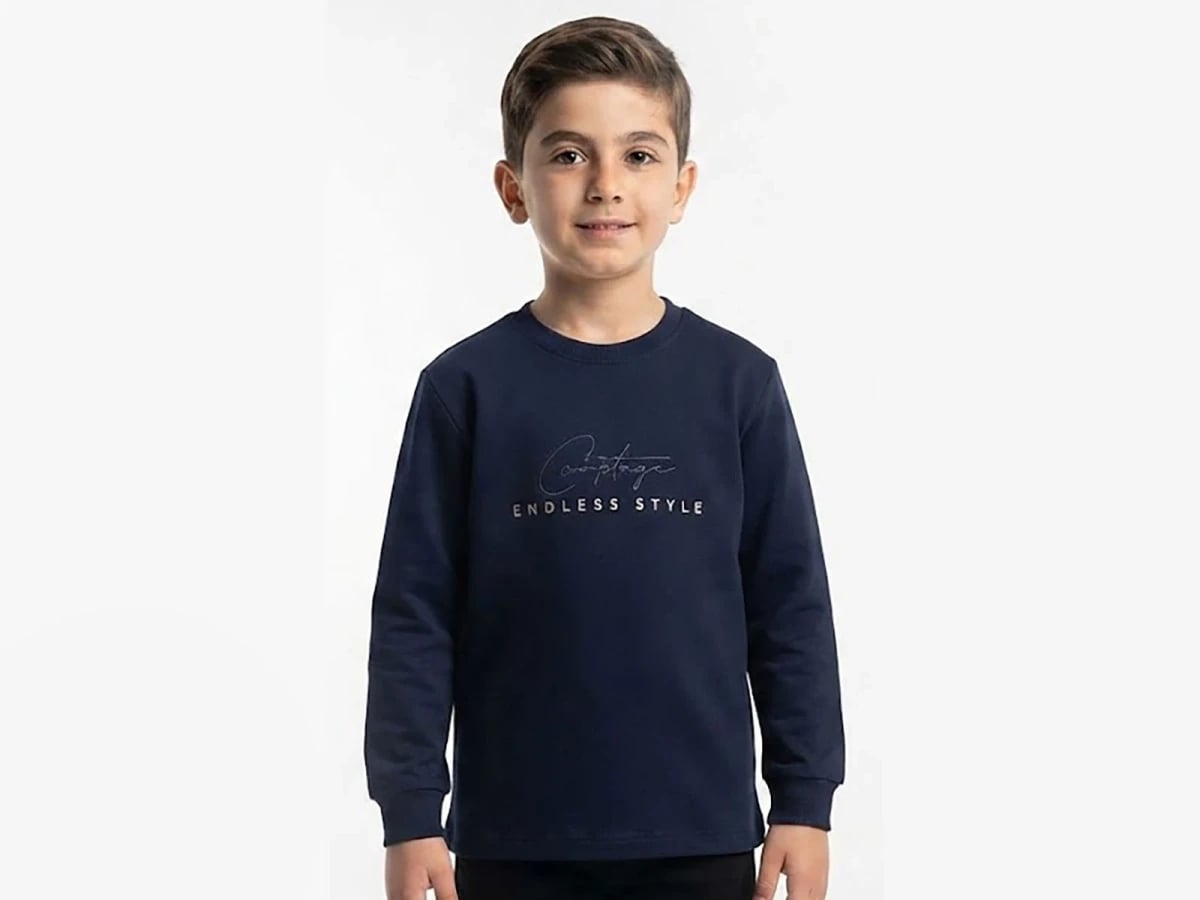 Style Print Boys' Sweatshirt - Navy Blue (4-Pack) - Tanem Kids - by Peralane