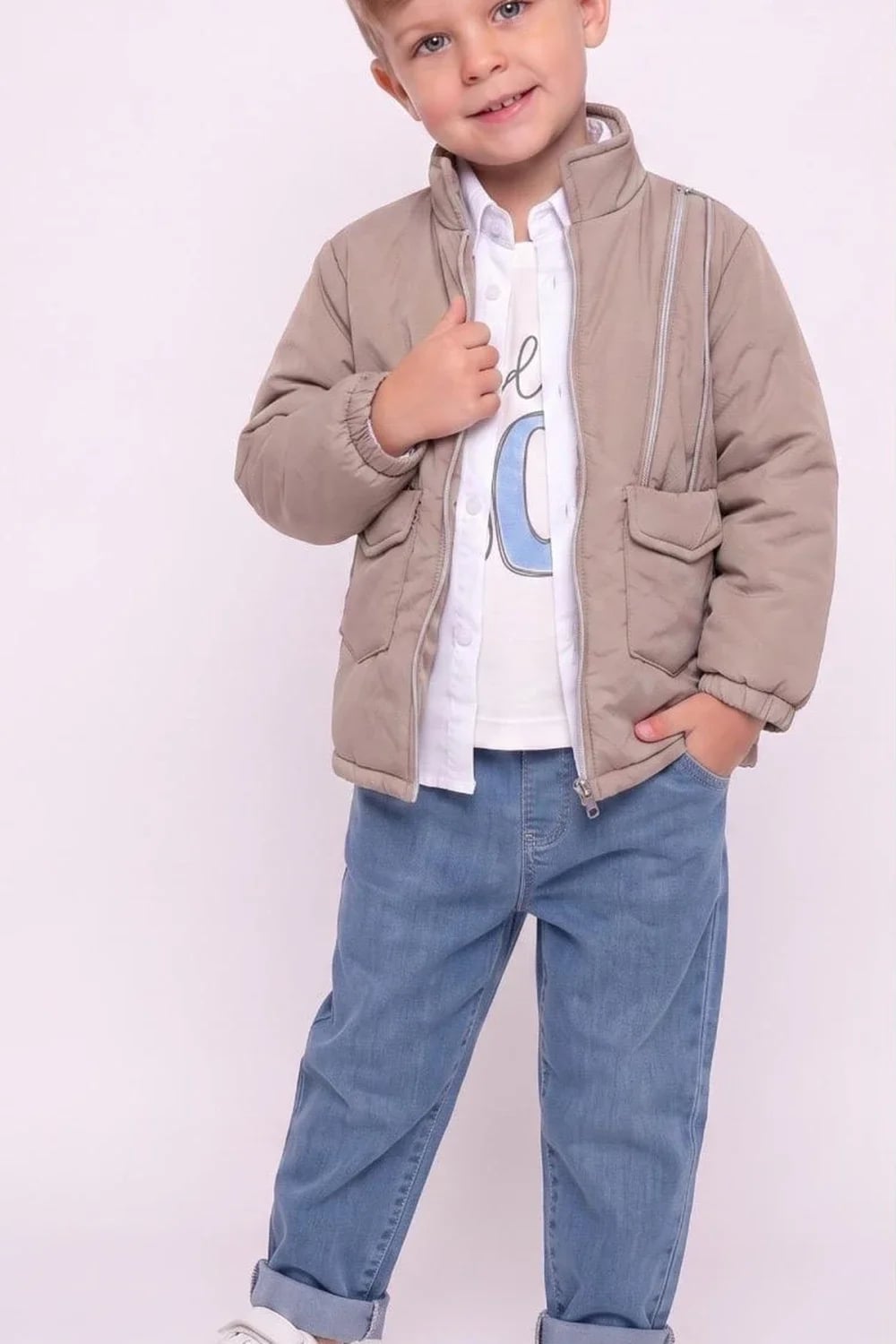 Children's 4-Piece Jacket Set - Beige - Has Bereket - by Peralane