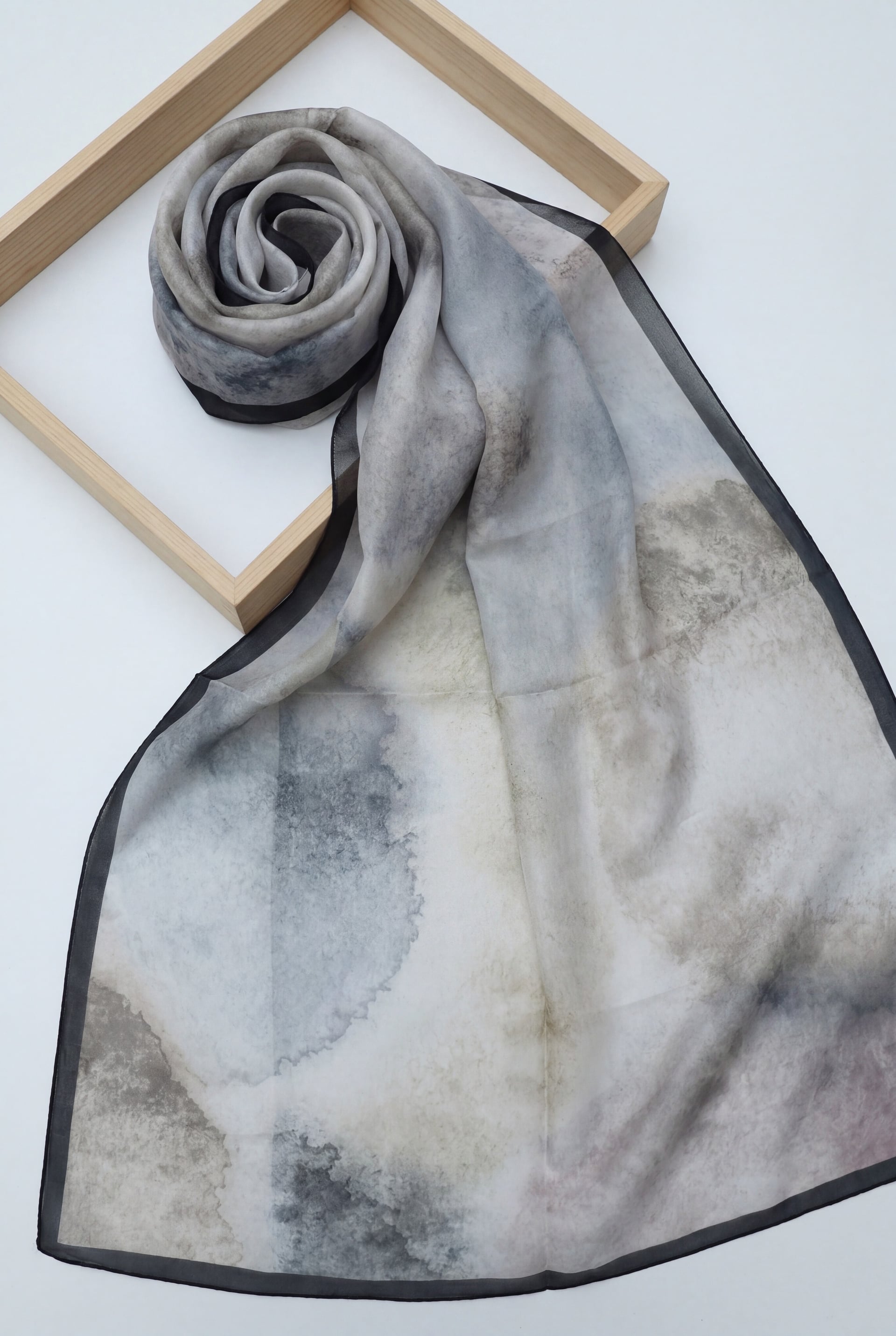Marble Print Voile Scarf - Petrol - Podyumplus - by Peralane - photo 2