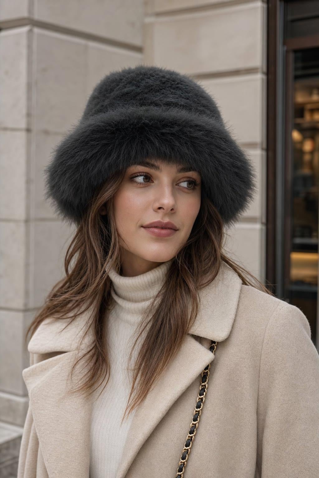 Plush Anthracite Fur Hat - Nesvay - by Peralane - photo 2