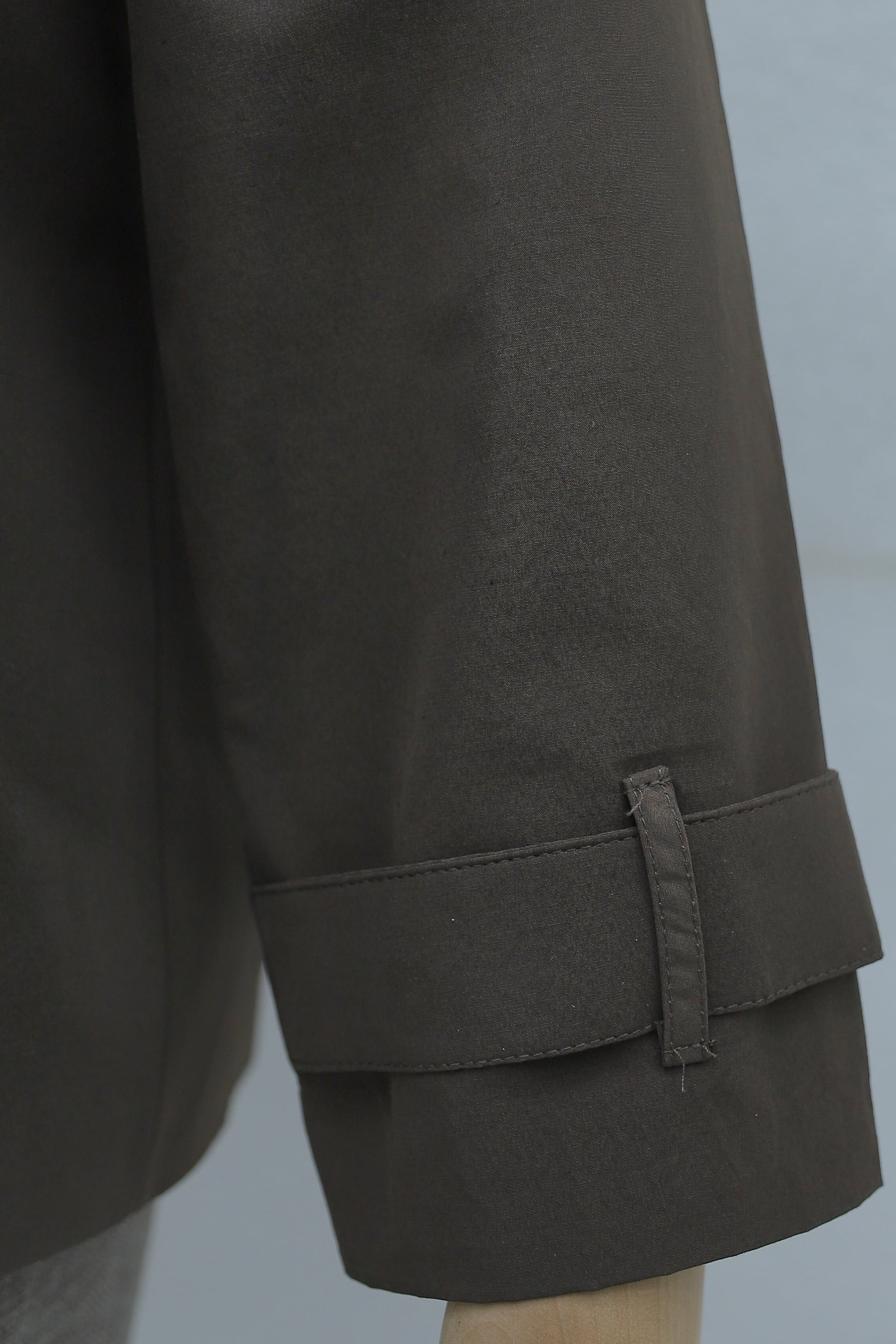 Women's Policotton Jacket with Epaulettes and Cape Detail - Dark Brown - Podyumplus - by Peralane - photo 7