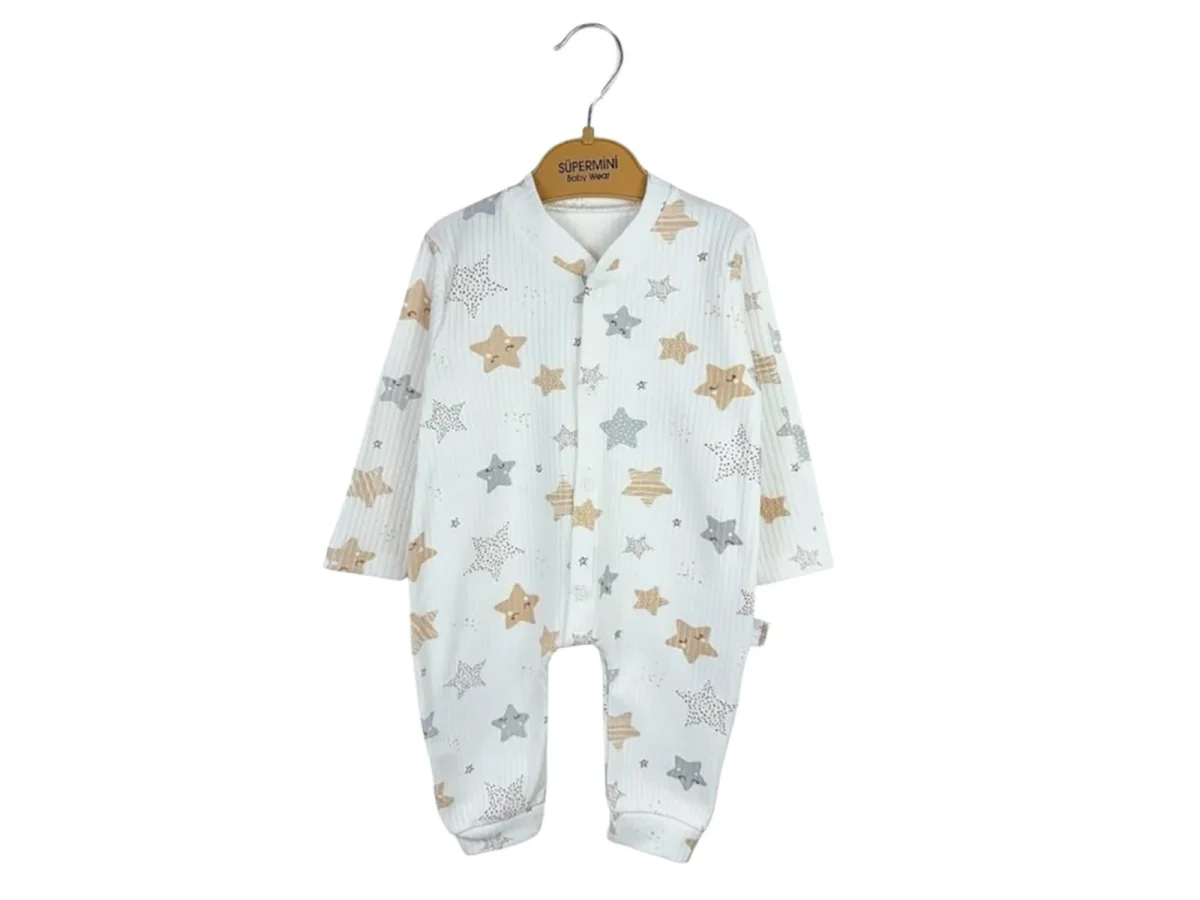 Star Print Baby Girls Romper - Brown (Pack of 3) - Supermini - by Peralane