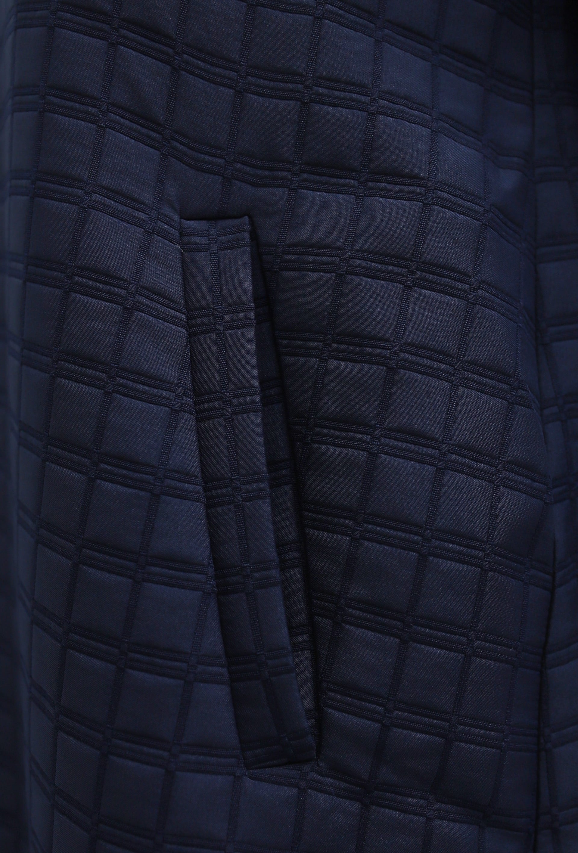 Long Quilted Coat with Chain Detail - Navy - Podyumplus - by Peralane - photo 8