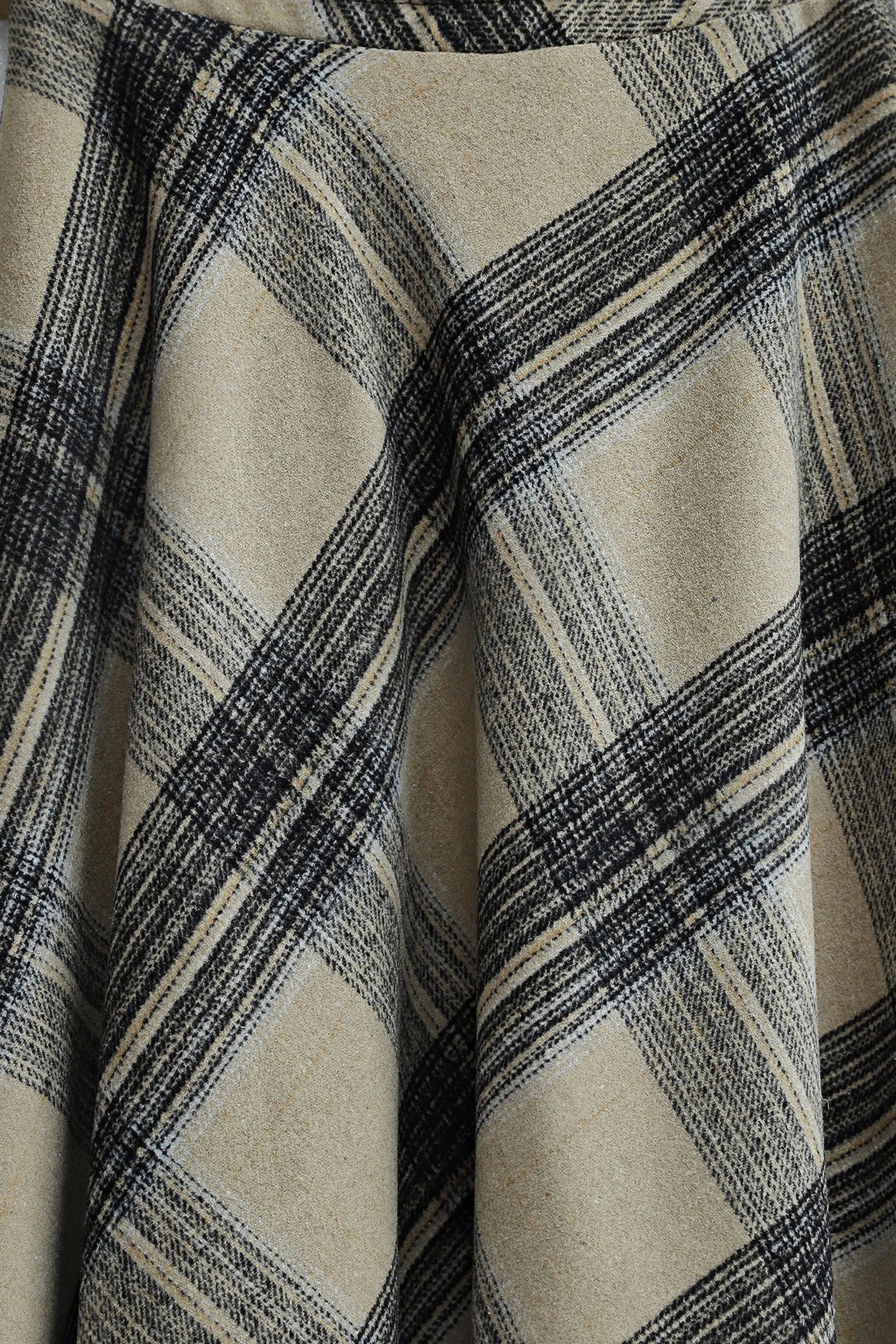 Winter Plaid A-Line Skirt with Side Zipper - Mink - Podyumplus - by Peralane - photo 6
