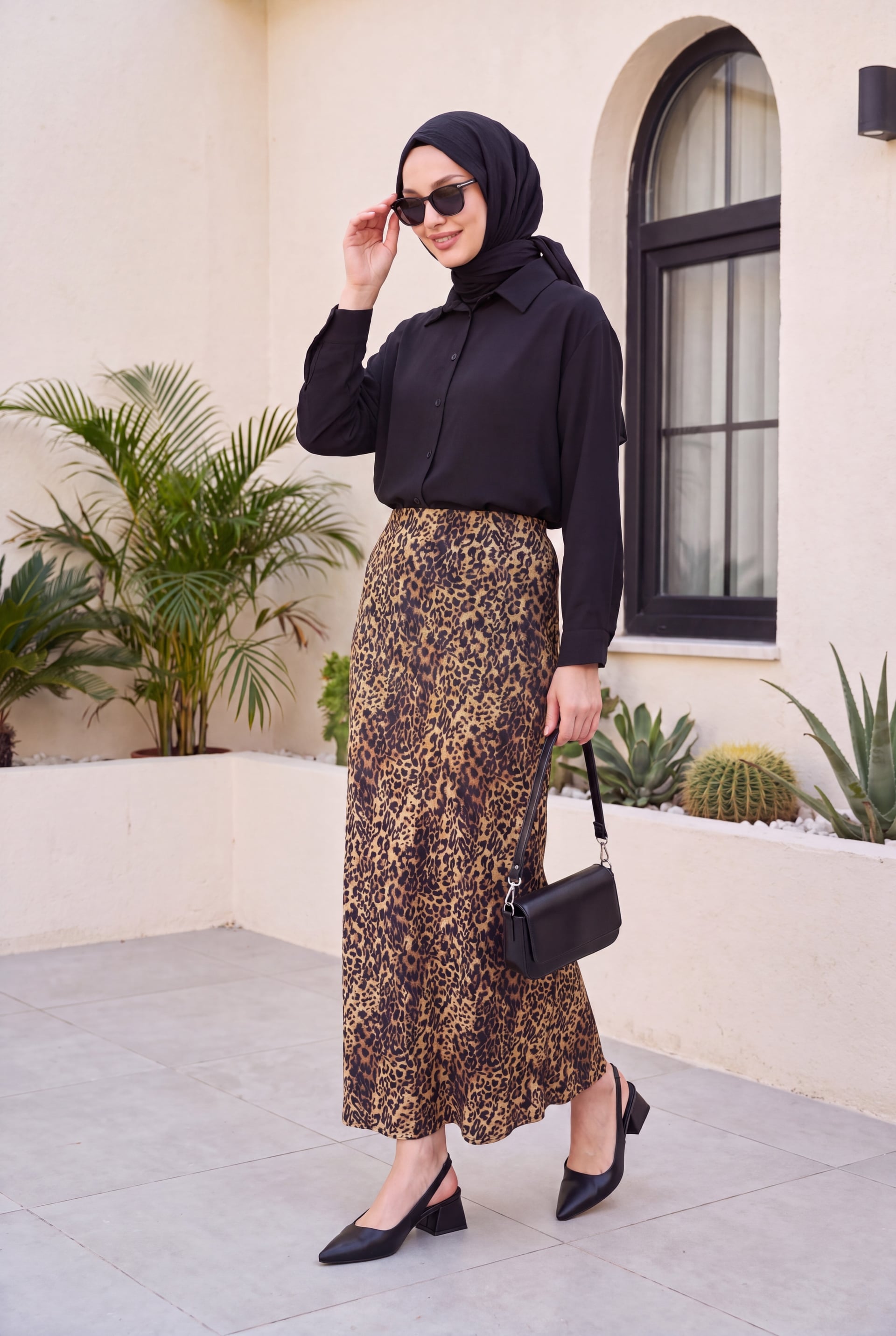 Leopard Print Flared Skirt - Podyumplus - by Peralane - photo 2