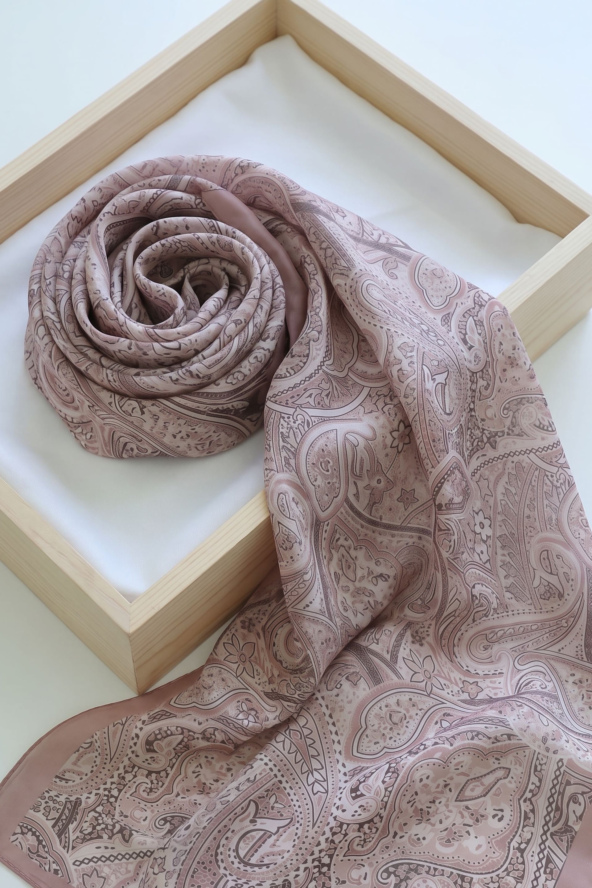 Traditional Floral Patterned Cotton Shawl - Dusty Rose - Podyumplus - by Peralane - photo 2