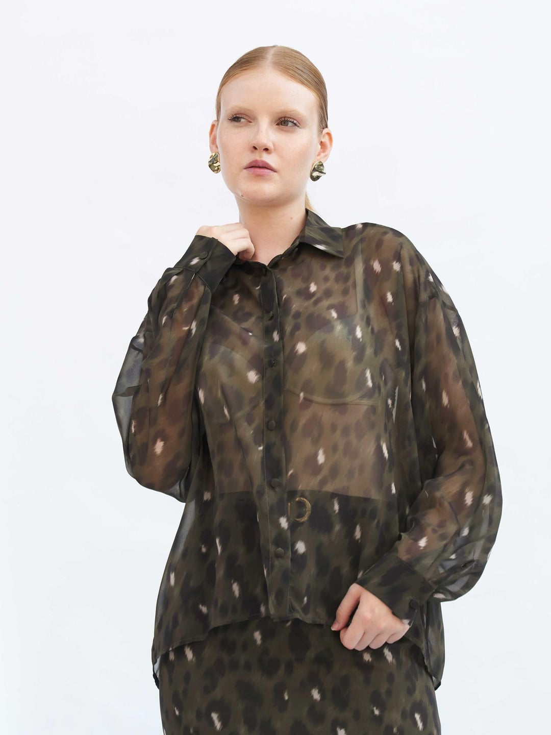 Leopard Print Sheer Blouse for Women - Lefon - by Peralane - photo 6