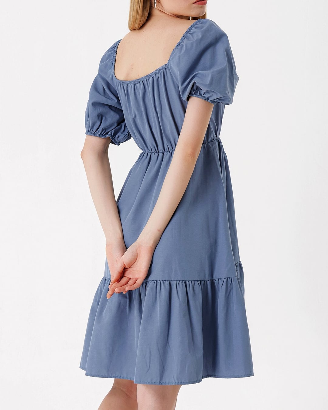 Indigo Flared Poplin Dress - Wholeskop - by Peralane - photo 4