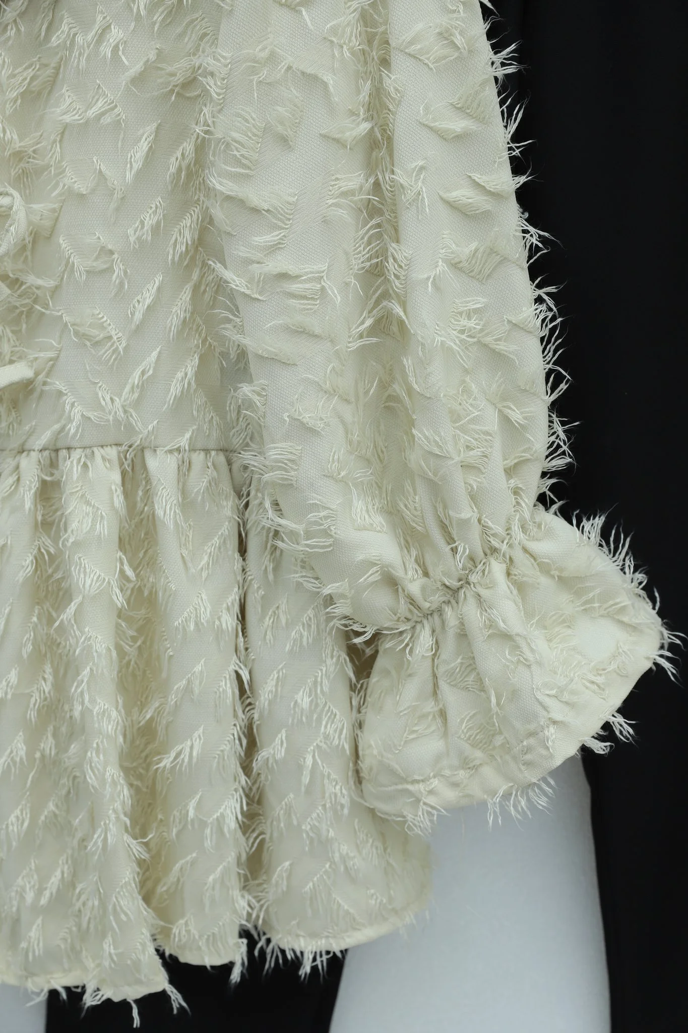 Lace-Up Textured Clip Jacquard Kimono - Beige - Podyumplus - by Peralane - photo 7