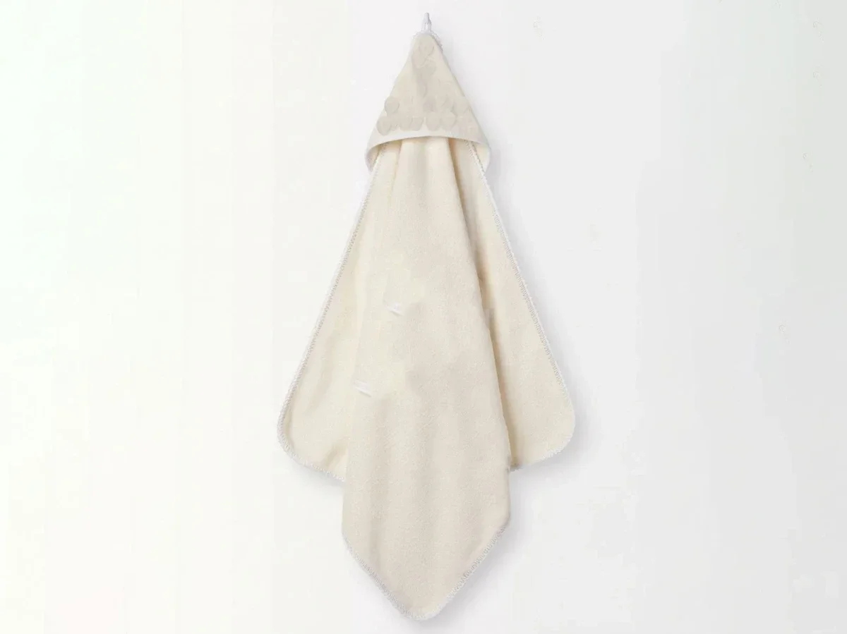 Heart Pattern Girls' Baby Towel with Hood - Zipir - by Peralane