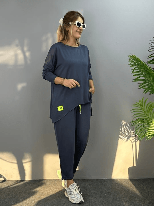 Women's Long Sleeve Patch Detail Two-Piece Lounge Set - Janes - by Peralane - photo 4