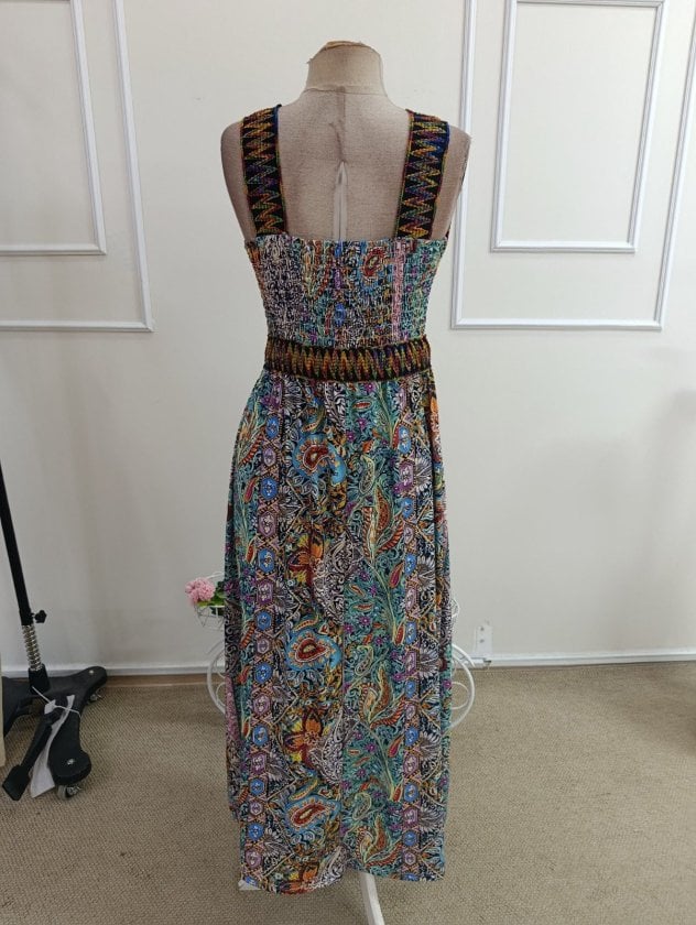 Women's Sleeveless Halter Maxi Dress with Paisley Print - Janes - by Peralane - photo 6