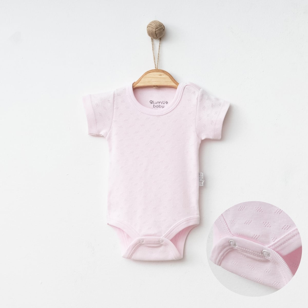 Pack of 5 Light Pink Baby Bodysuits with Textured Pattern - Gumus Baby - by Peralane