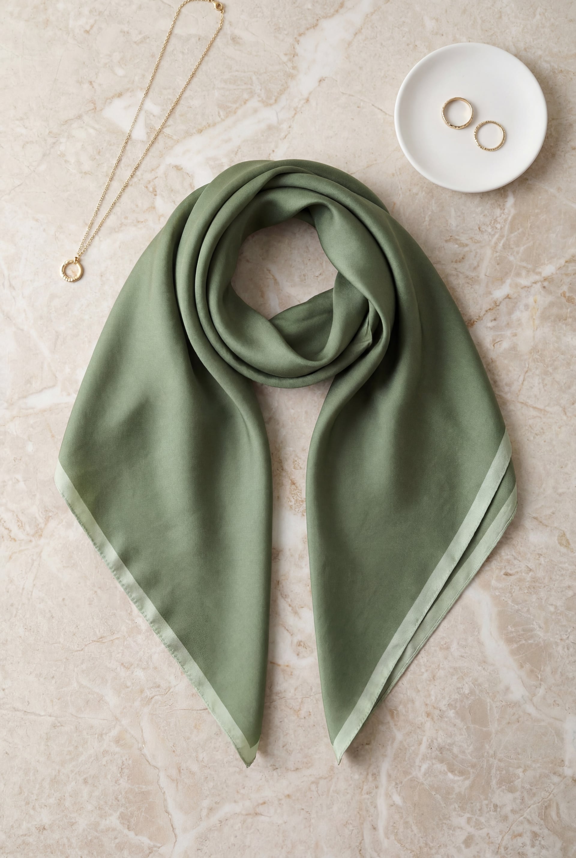Plain Rayon Scarf - Khaki - Podyumplus - by Peralane - photo 2