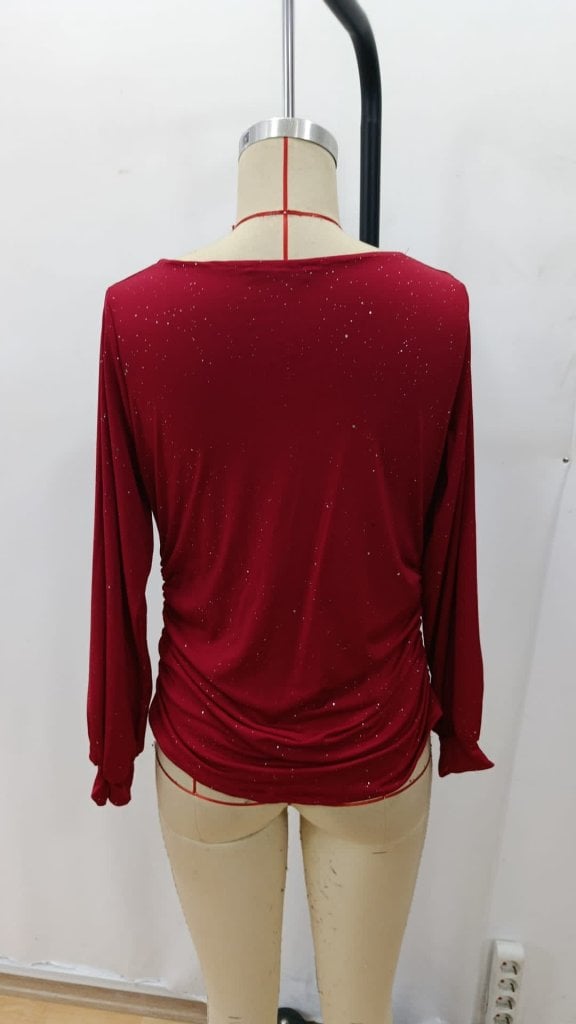 Women's Long Sleeve Deep V-Neck Star Print Blouse - Janes - by Peralane - photo 5