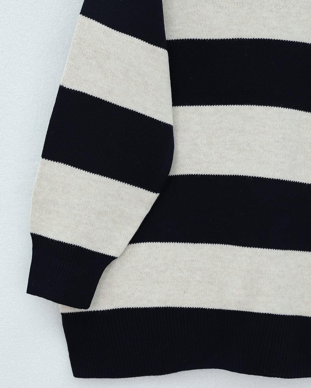Navy Striped Heart Embroidered Knit Tunic with Shirt Collar - Podyumplus - by Peralane - photo 7
