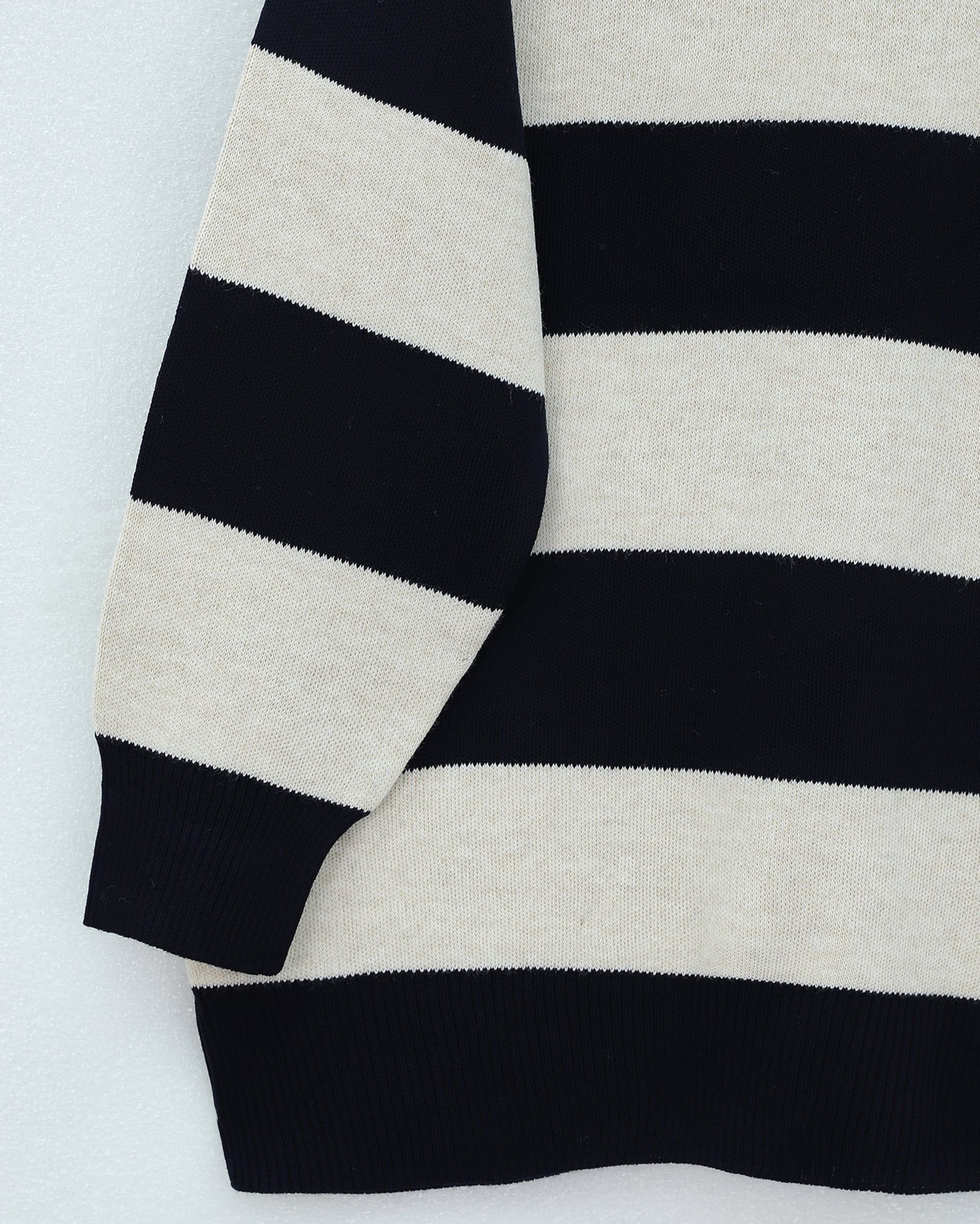 Navy Striped Heart Embroidered Knit Tunic with Shirt Collar - Podyumplus - by Peralane - photo 7