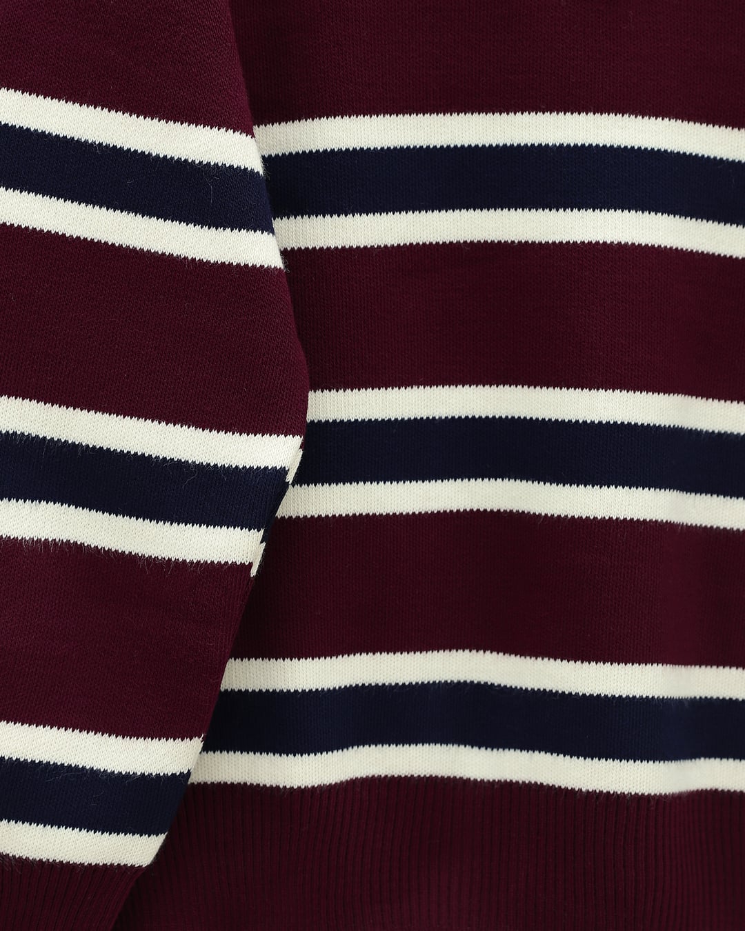 Polo Collar Buttoned Colourful Striped Knit Sweater - Burgundy - Podyumplus - by Peralane - photo 5