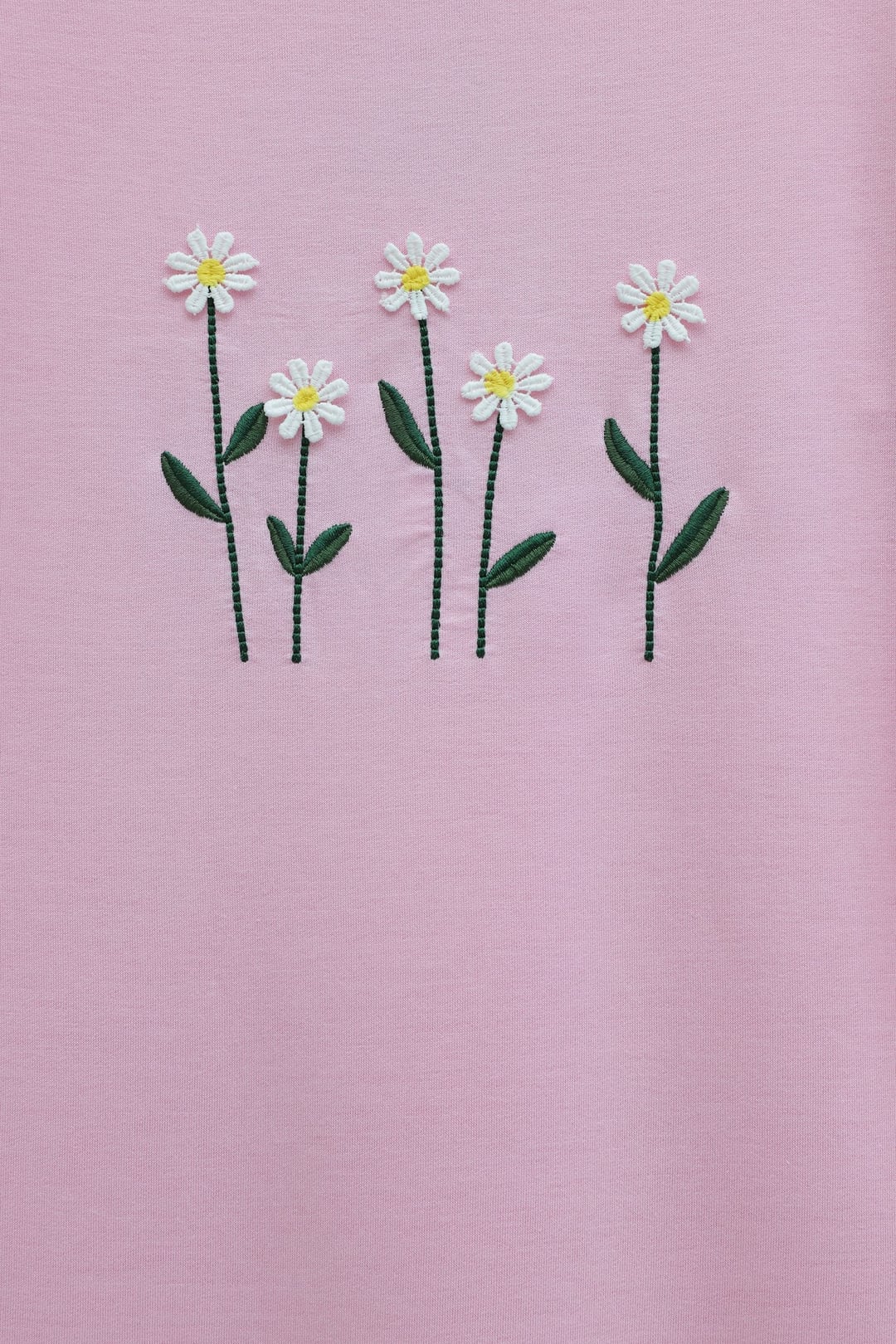 Pink Embroidered Daisy Crew Neck Knit Tunic - Podyumplus - by Peralane - photo 5