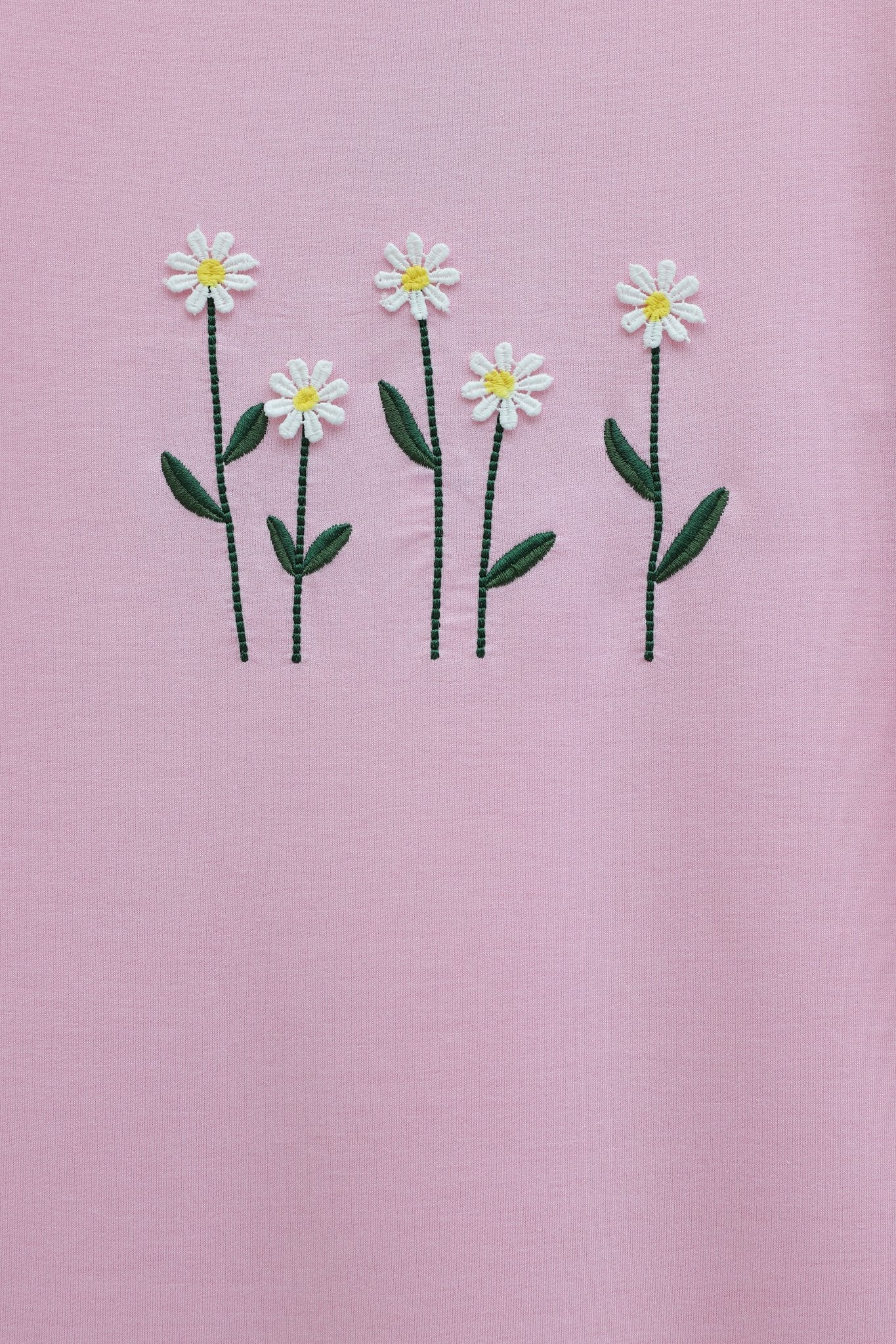 Pink Embroidered Daisy Crew Neck Knit Tunic - Podyumplus - by Peralane - photo 5