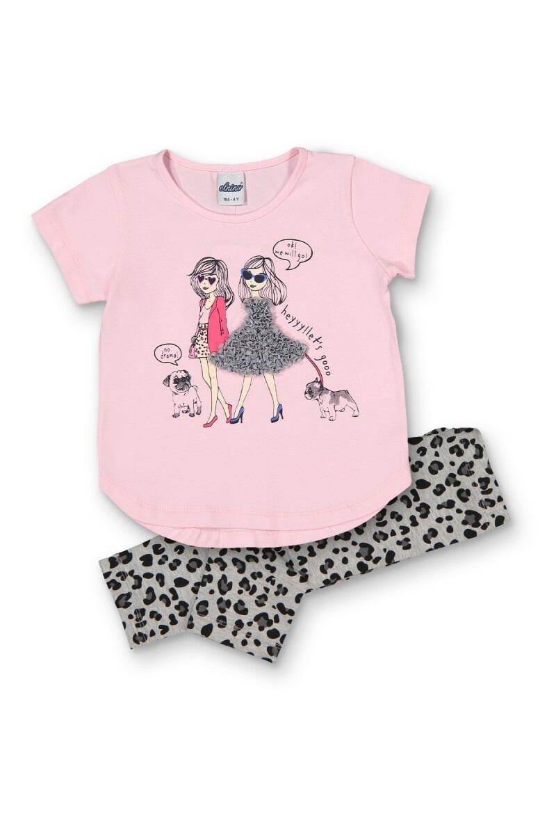 Girls' 2-Piece T-Shirt and Leggings Set, 3-6Y, Pack of 4 - Elnino - by Peralane