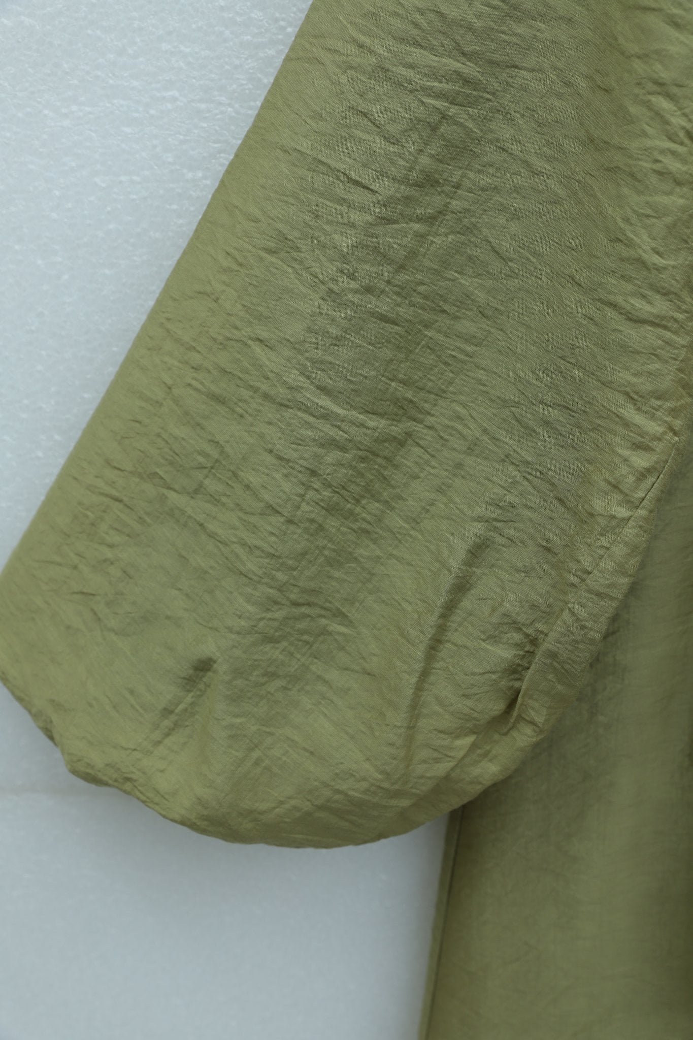 Olive Green Ruffle Front Belted Long Sleeve Dress - Podyumplus - by Peralane - photo 5