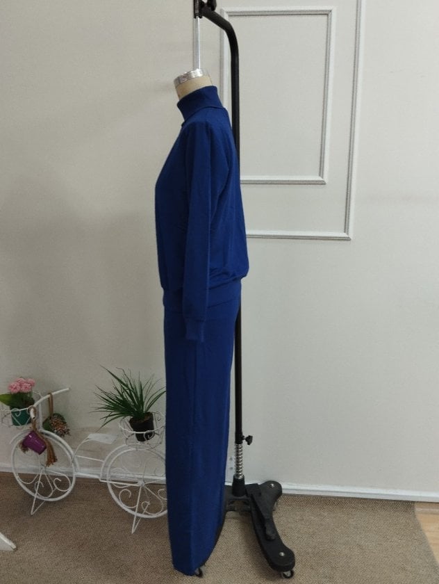 Women's Long Sleeve Turtleneck Viscose Two-Thread Blouse and Trousers Two-Piece Set - Janes - by Peralane - photo 5