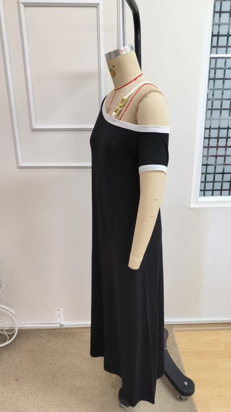 Women's Short-Sleeve One-Shoulder Midi Viscose Dress - Janes - by Peralane - photo 5