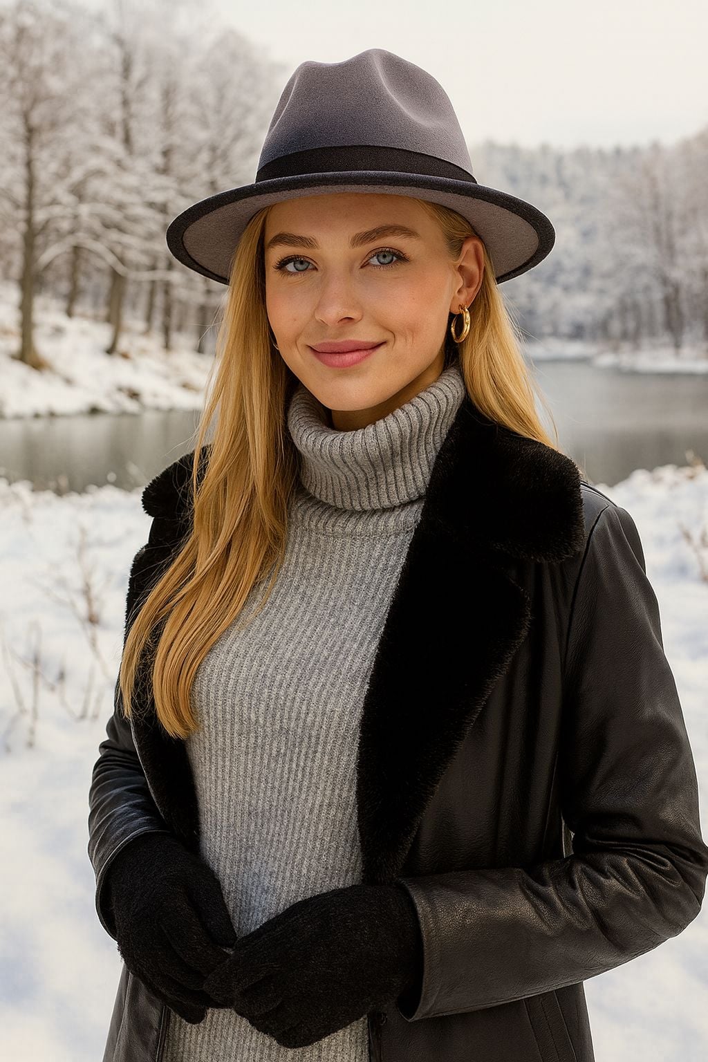 Grey Gradient Panama Hat for Women and Girls - Nesvay - by Peralane - photo 2
