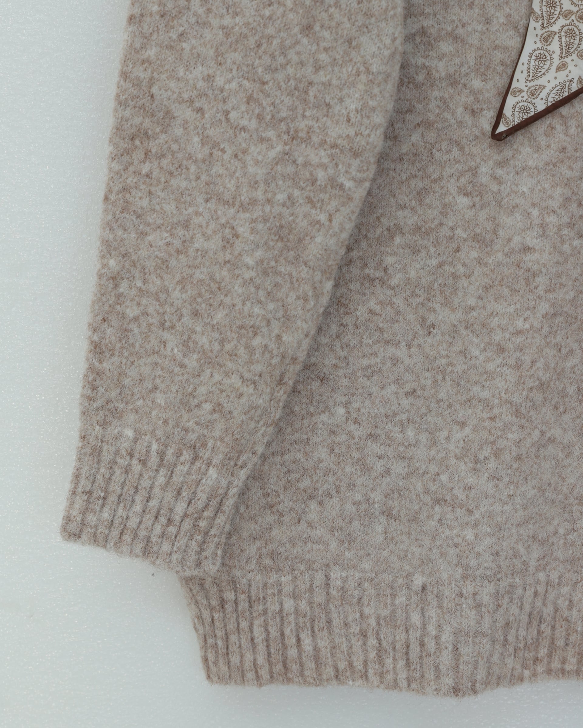 Scarf Detail Soft Knit Sweater - Light Beige - Podyumplus - by Peralane - photo 6