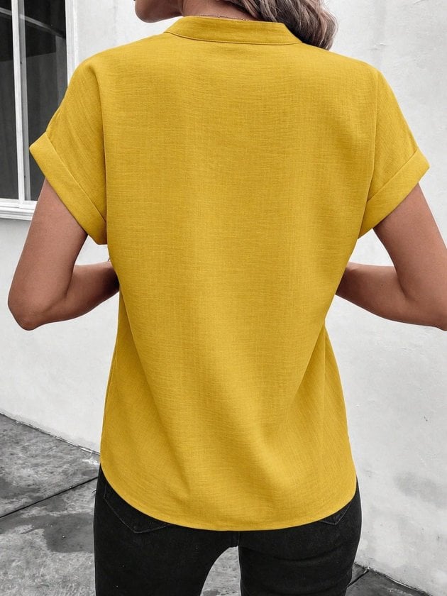 Women's Short Sleeve Stand Collar Sofia Blouse - Janes - by Peralane - photo 3