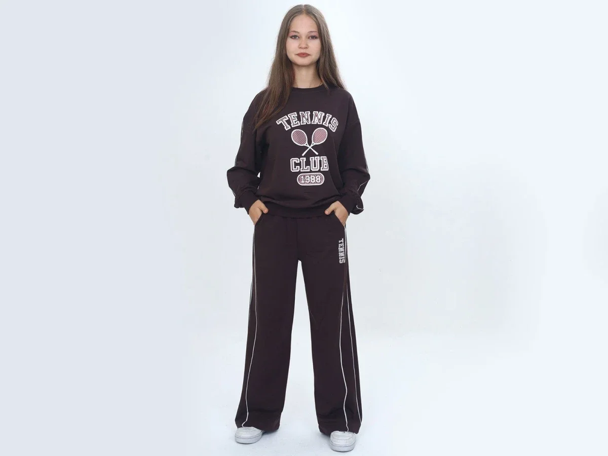 Tennis Club Print 2-Piece Girls' Tracksuit Set - Vizviz - by Peralane