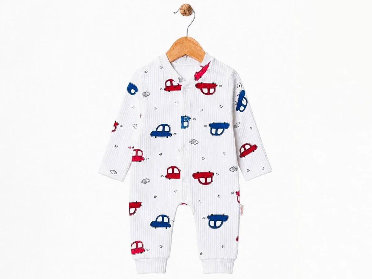Boys' Car Print Baby Romper - Red - Supermini - by Peralane