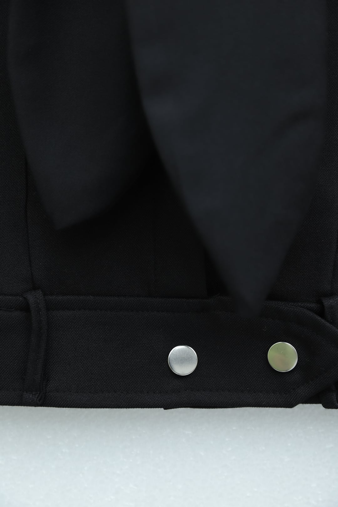 Hidden Button Foulard Detail Skirted Diagonal Set - Black - Podyumplus - by Peralane - photo 7
