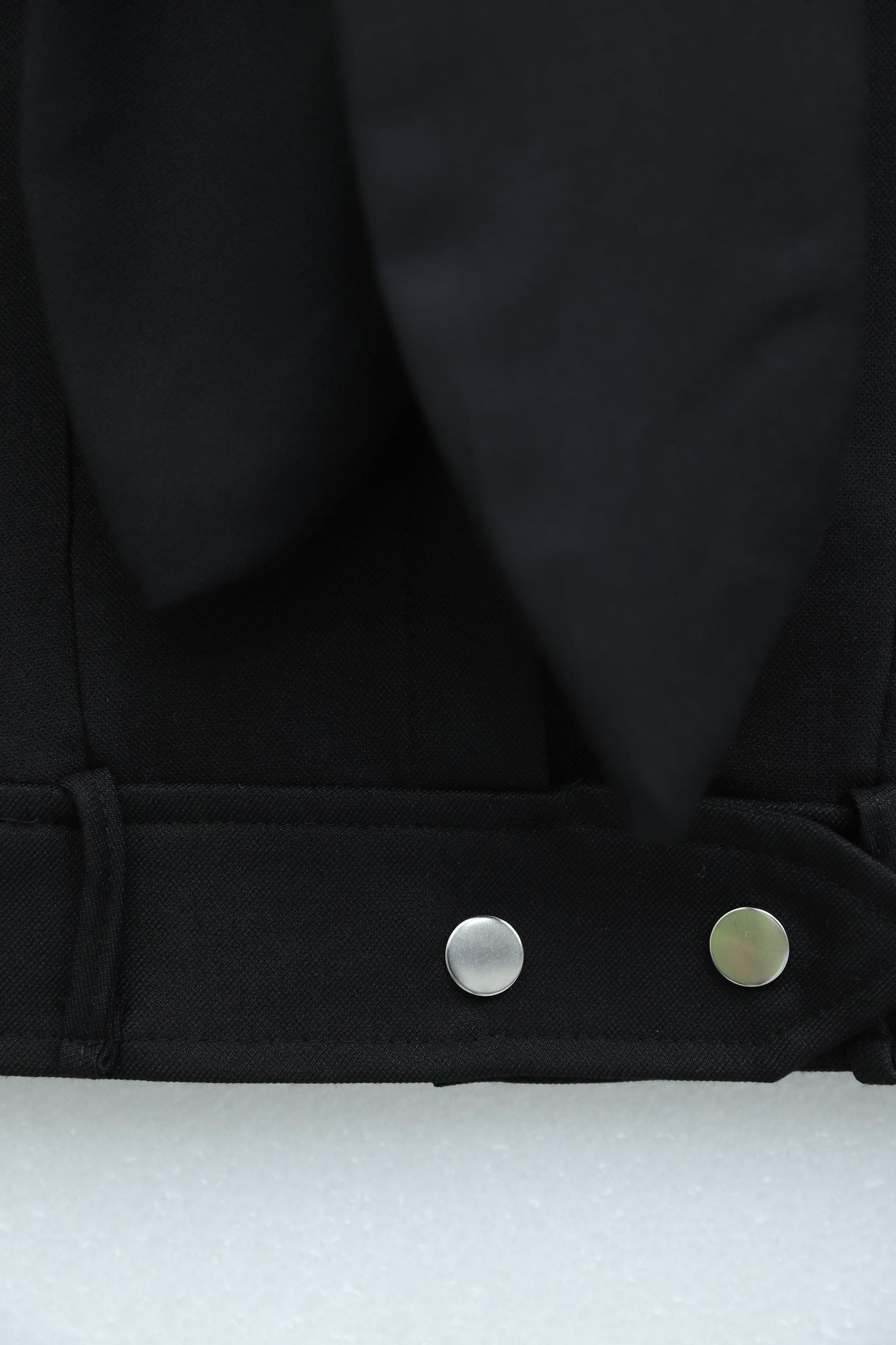 Hidden Button Foulard Detail Skirted Diagonal Set - Black - Podyumplus - by Peralane - photo 7