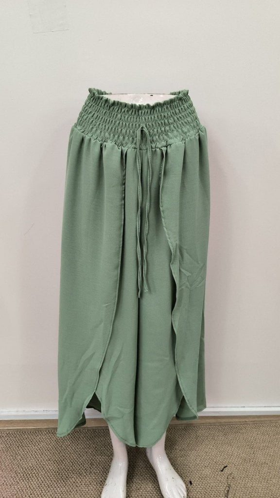 Women's Smocked Waist Wrap-Front Trousers with Drawstring - Janes - by Peralane - photo 7