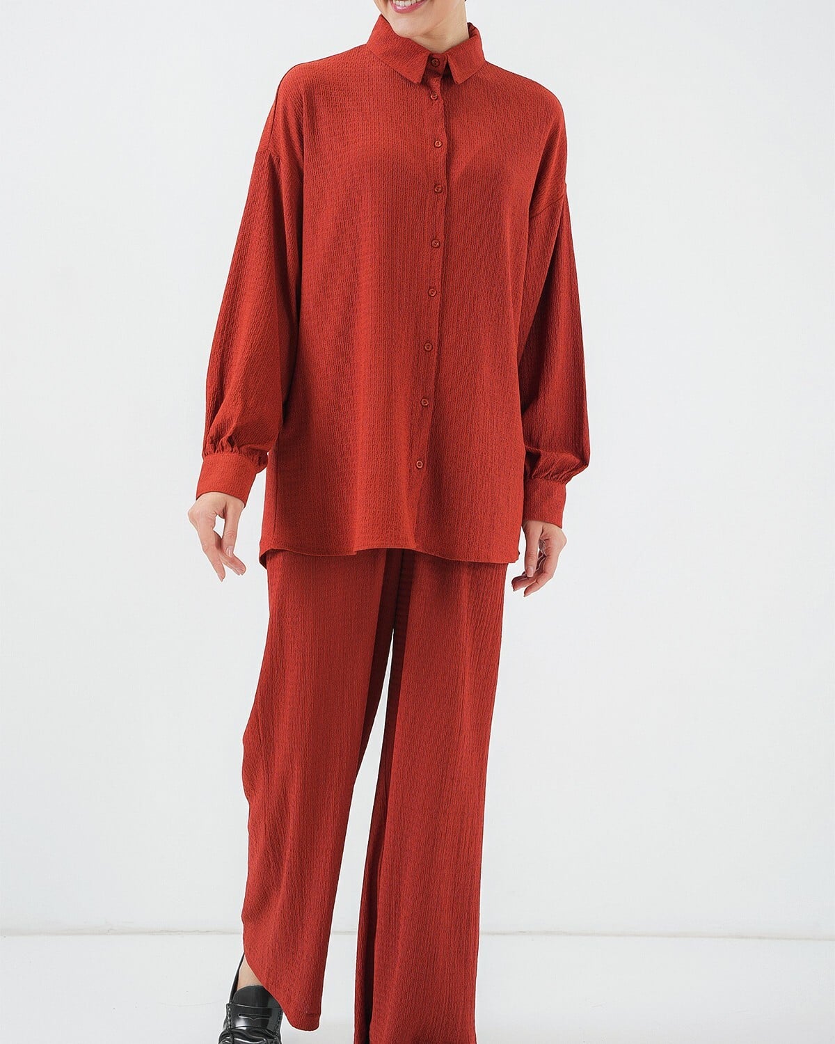 Women's Knit Modest Co-ord Set 6711 - Rust - Bigdart - by Peralane - photo 3