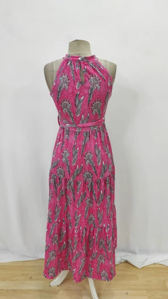 Women's Sleeveless Printed Maxi Dress with Halter Neck and Belt - Janes - by Peralane - photo 6